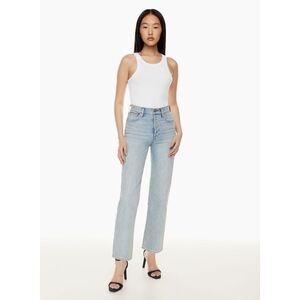 Denim Forum Arlo High Rise Straight Jeans in Blondie Bleu
